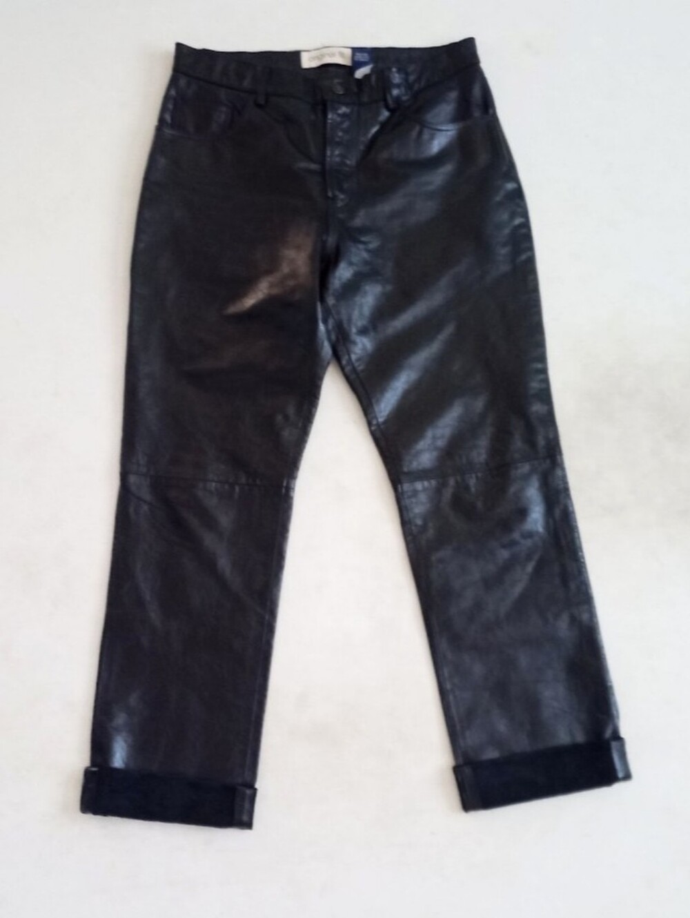 GAP vintage year 2000 black genuine leather cuffed pants